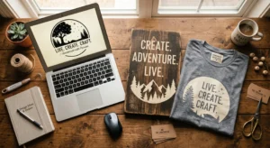 Profitable craft business using free silhouette vectors for custom t-shirts and wooden signs.