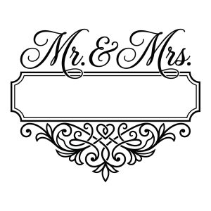 Free Mr and Mrs SVG elegant split frame vector design for wedding signs